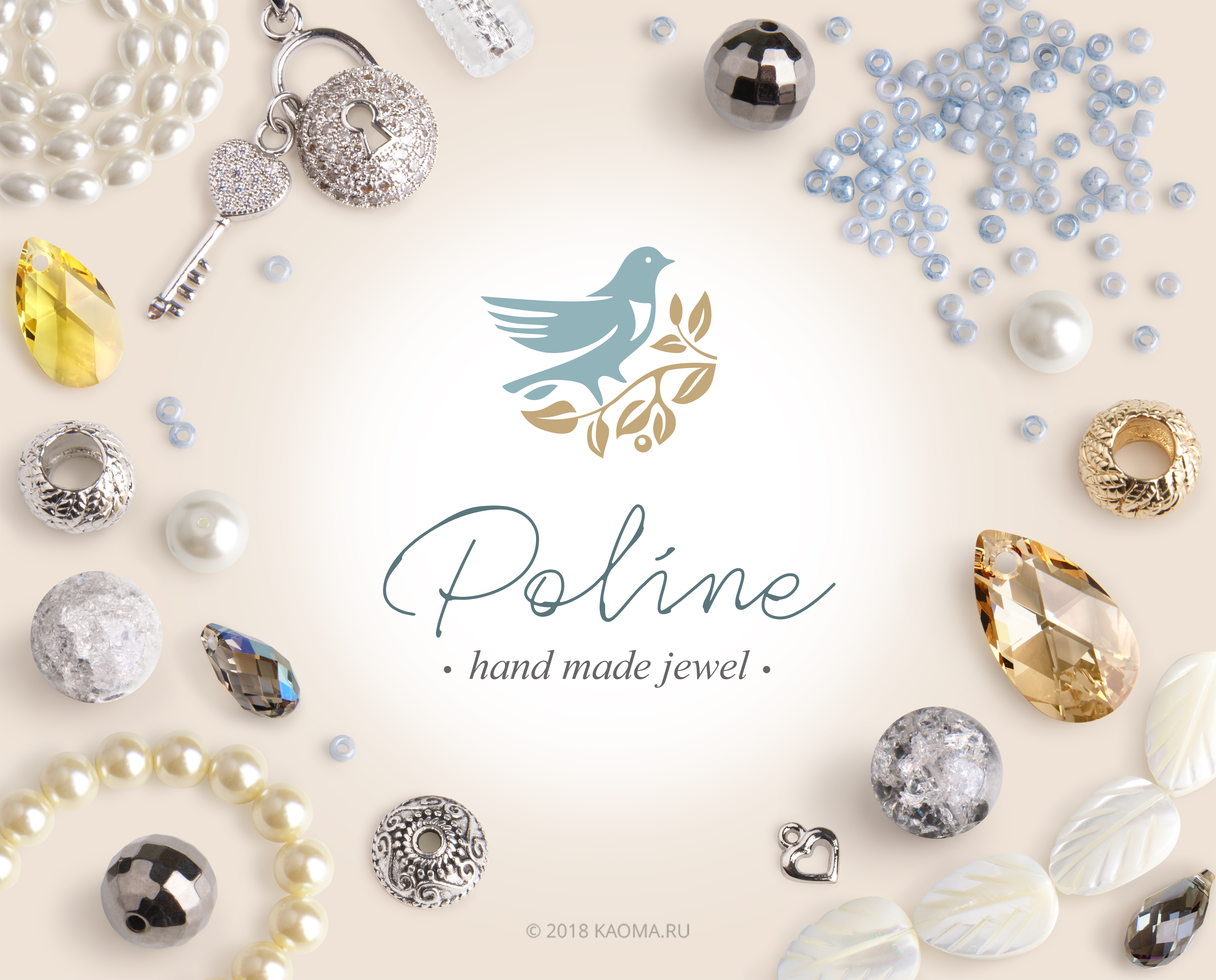 Логотип, фирменный стиль и бренд для бижутерии и аксессуаров Poline Jewel